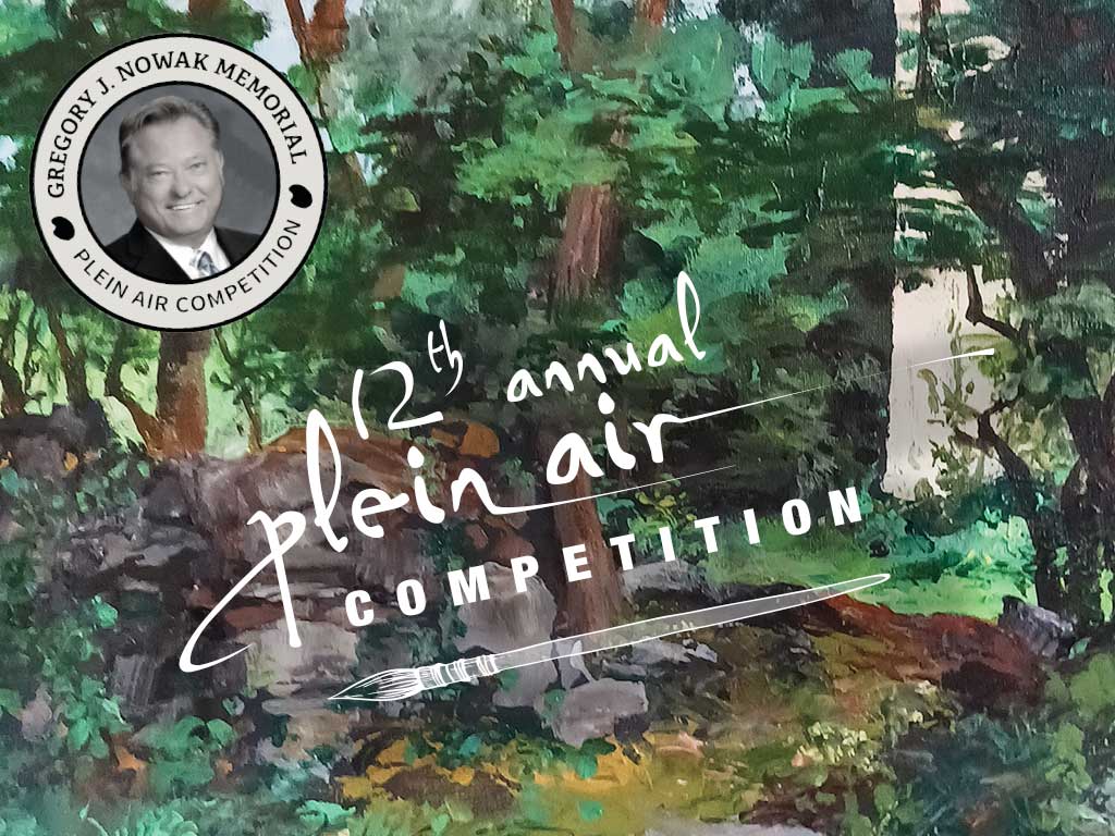A painting from Joselyn Ney, that won our last Plein Air competition with the Gregory J. Nowak Seal and the Plein Air wordmark